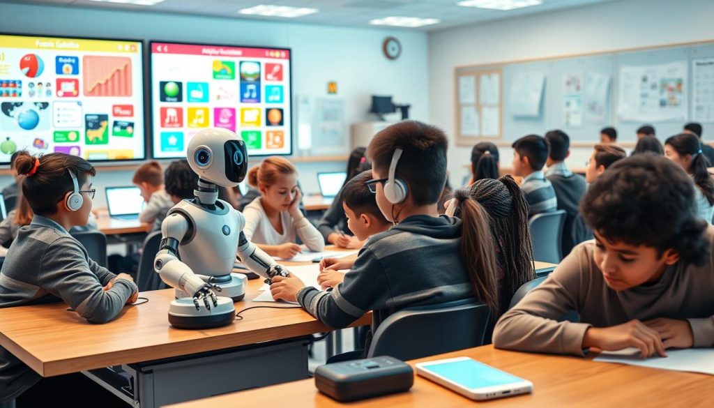 AI-powered learning in classroom